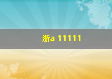 浙a 11111